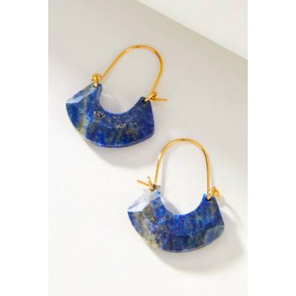 Anthropologie Jewelry - nwt ANTHROPOLOGIE | Sela Hoop Earrings Blue and Gold